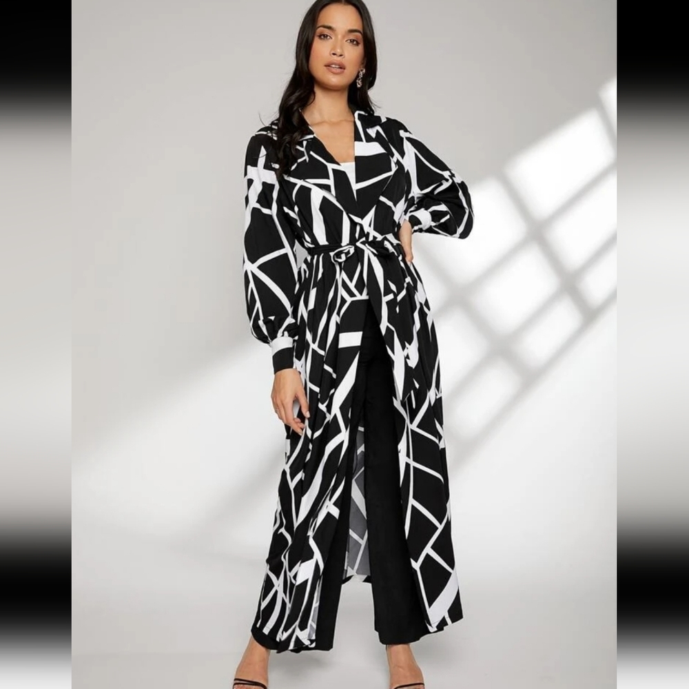 Geo print coat